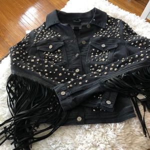 Women’s fringe denim jacket